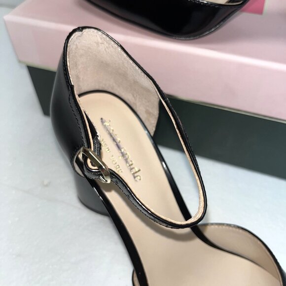 Kate Spade New York Serene Black Leather Iconic Spade Mirror Heels  Size 6.5M - Picture 15 of 15